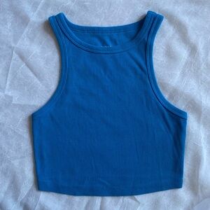 Wild Fable Blue Ribbed Crop Top Size Small